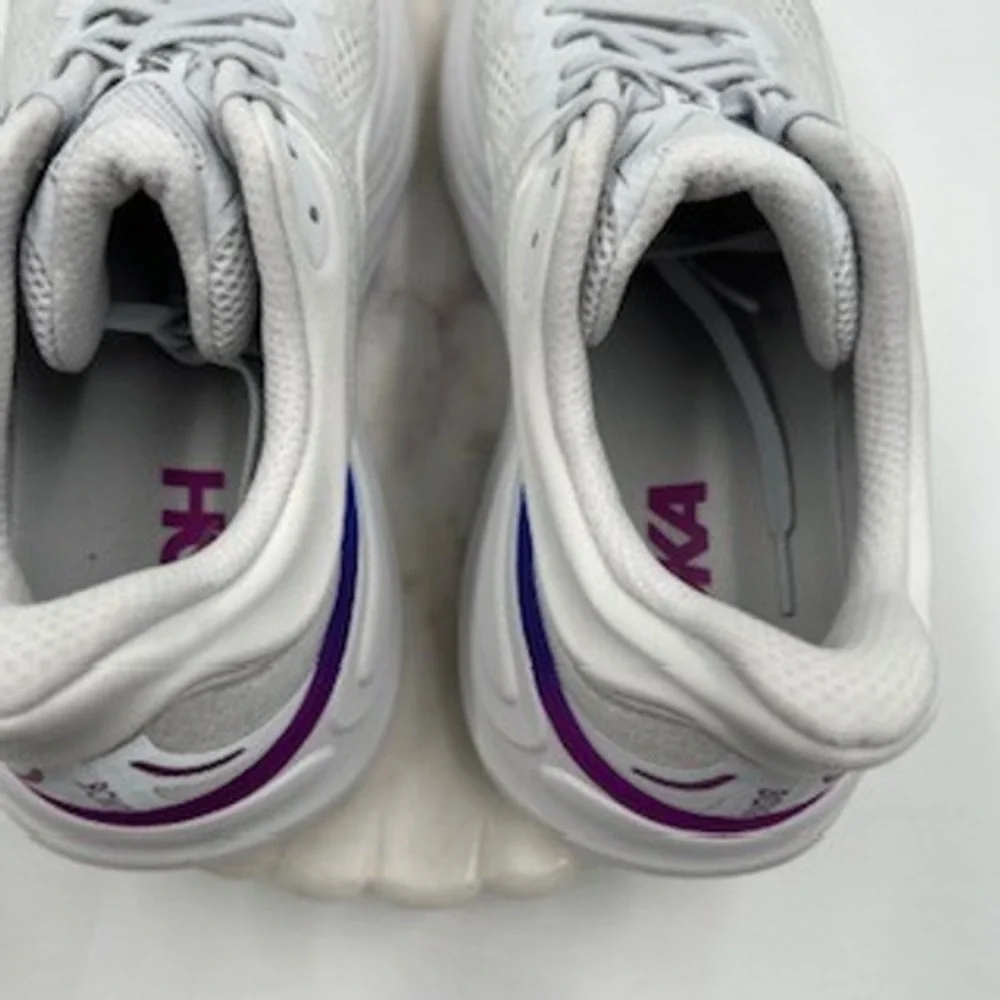 Hoka Bondi 8 Women 10B Cloud White Running Shoes 1162012-CYWH Sneaker - Picture 6 of 9